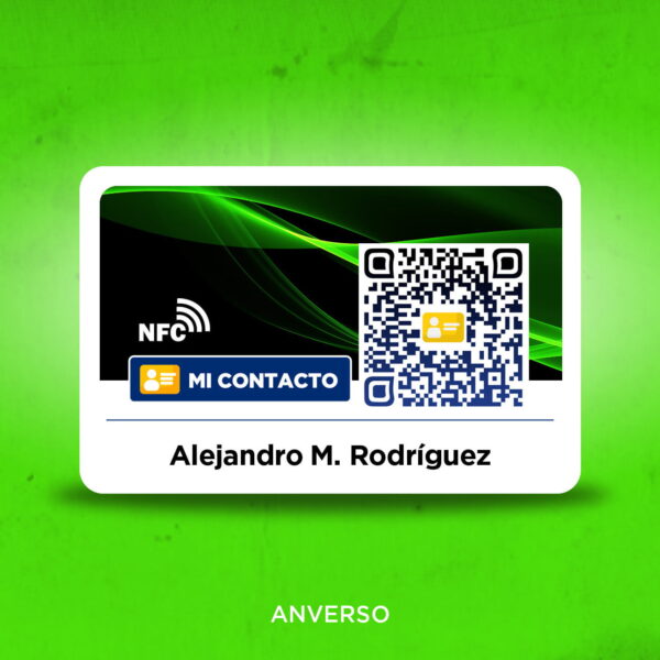 Tarjeta de Presentación Digital Estándar NFC QR y Nombre Impreso
